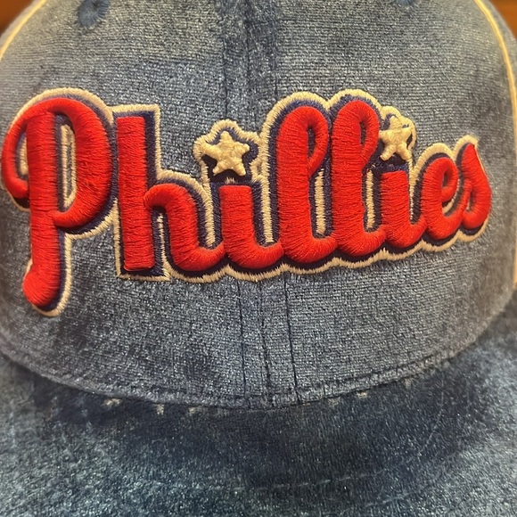 Vintage 90s American Needle Blue Velvet Phillies Hat Professional 7 Model - Picture 7 of 11